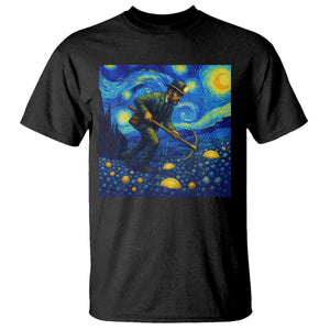 Gold Miner Starry Night Van Gogh T Shirt TS14 Black Print Your Wear