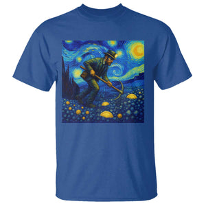 Gold Miner Starry Night Van Gogh T Shirt TS14 Royal Blue Print Your Wear