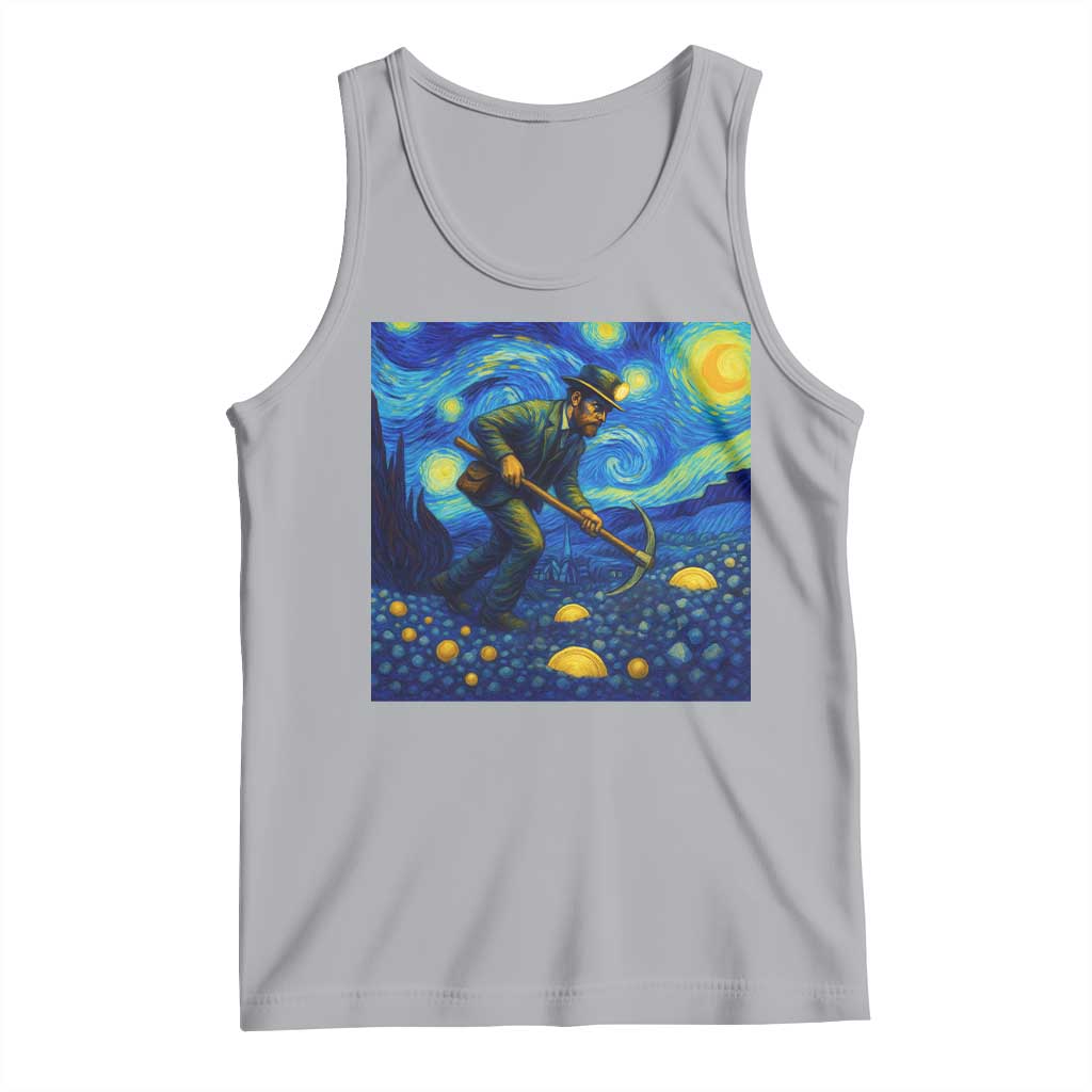 Gold Miner Starry Night Van Gogh Tank Top TS14 Athletic Heather Print Your Wear