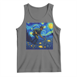 Gold Miner Starry Night Van Gogh Tank Top TS14 Black Heather Print Your Wear