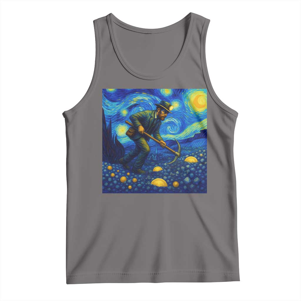 Gold Miner Starry Night Van Gogh Tank Top TS14 Deep Heather Print Your Wear