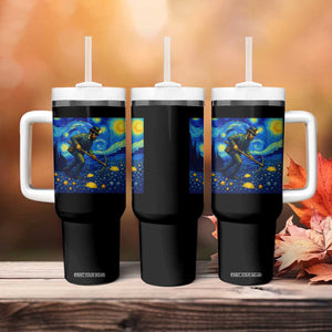 Gold Miner Starry Night Van Gogh Tumbler With Handle TS14 Print Your Wear