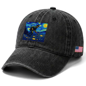 Gold Miner Starry Night Van Gogh Washed Cotton Baseball Cap TS14 Print Your Wear
