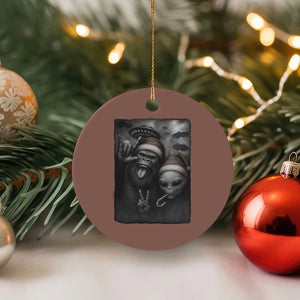 Bigfoot UFO Selife Ceramic Ornament Sasquatch Ailen Rock On Hand Xmas TS14 1pc Mocha Print Your Wear