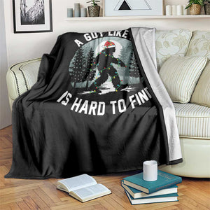 Funny Bigfoot Christmas Throw Blanket A Guy Like Me Is Hard To Find TS14 Print Your Wear