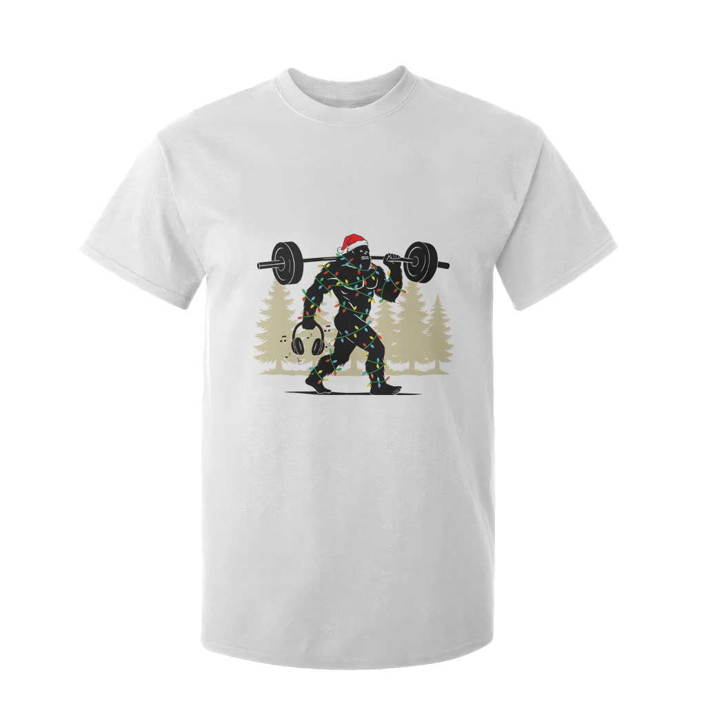 Bigfoot Gym Christmas T Shirt For Kid Funny Sasquatch Bodybuilding Weightlifting TS14 White Print Your Wear