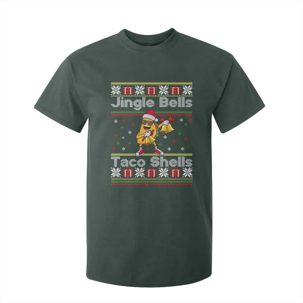 Funny Taco Christmas T Shirt For Kid Jigle Bells Taco Shells TS14 Dark Forest Green Print Your Wear