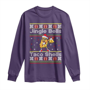 Funny Taco Christmas Long Sleeve Shirt Jigle Bells Taco Shells TS14 Purple Print Your Wear