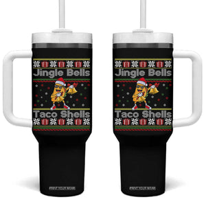 Funny Taco Christmas Tumbler With Handle Jigle Bells Taco Shells TS14 One Size: 40 oz Black Print Your Wear