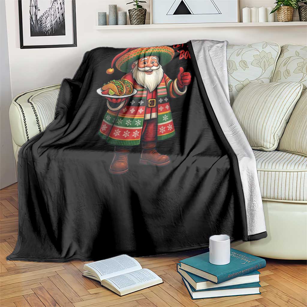 Funny Santa Taco Mexican Throw Blanket Let Us Taco About It TS14 Print Your Wear