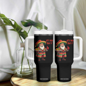 Funny Santa Taco Mexican Tumbler With Handle Let Us Taco About It TS14 Print Your Wear