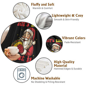 Funny Santa Taco Throw Blanket Let Us Taco About It TS14 Print Your Wear