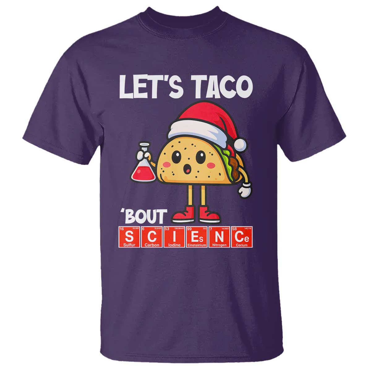Funny Taco Mexican Christmas T Shirt Let Us Taco About Science TS14 Purple Print Your Wear