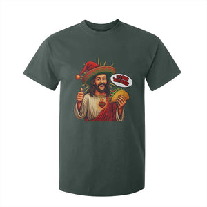 Funny Jesus Taco Mexican T Shirt For Kid Let Us Taco About Jesus TS14 Dark Forest Green Print Your Wear