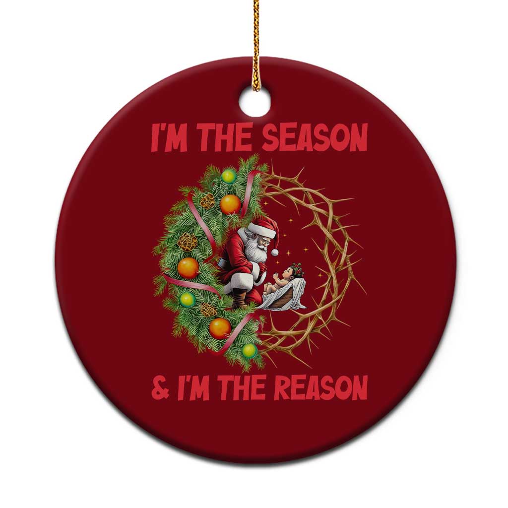 Santa Xmas Ceramic Ornament Baby Jesus Christian Xmas TS14 1pc Red Print Your Wear