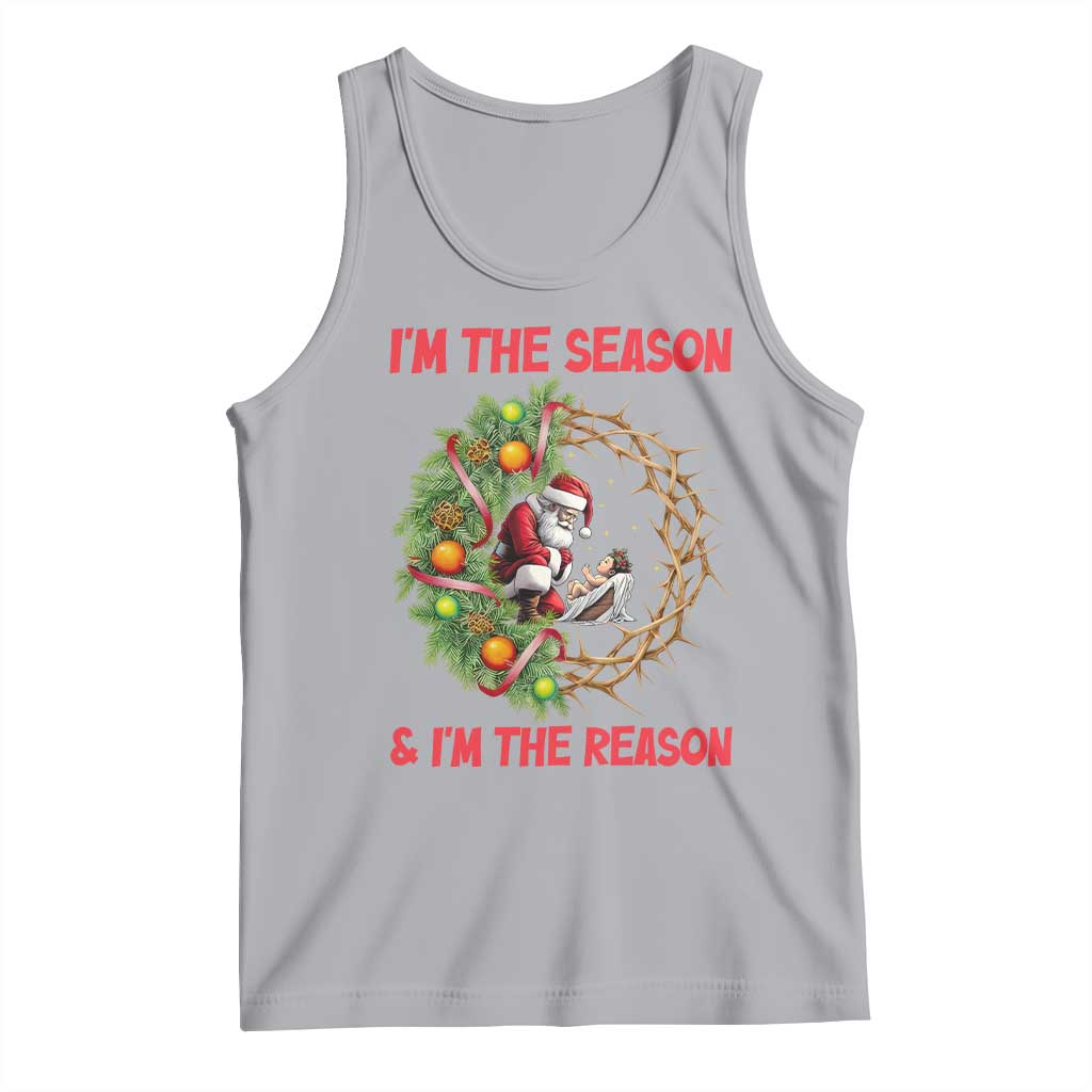 Santa Christmas Tank Top Baby Jesus Christian Xmas TS14 Athletic Heather Print Your Wear
