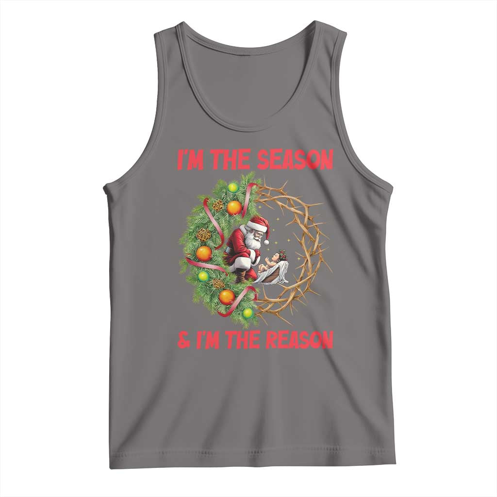 Santa Christmas Tank Top Baby Jesus Christian Xmas TS14 Deep Heather Print Your Wear