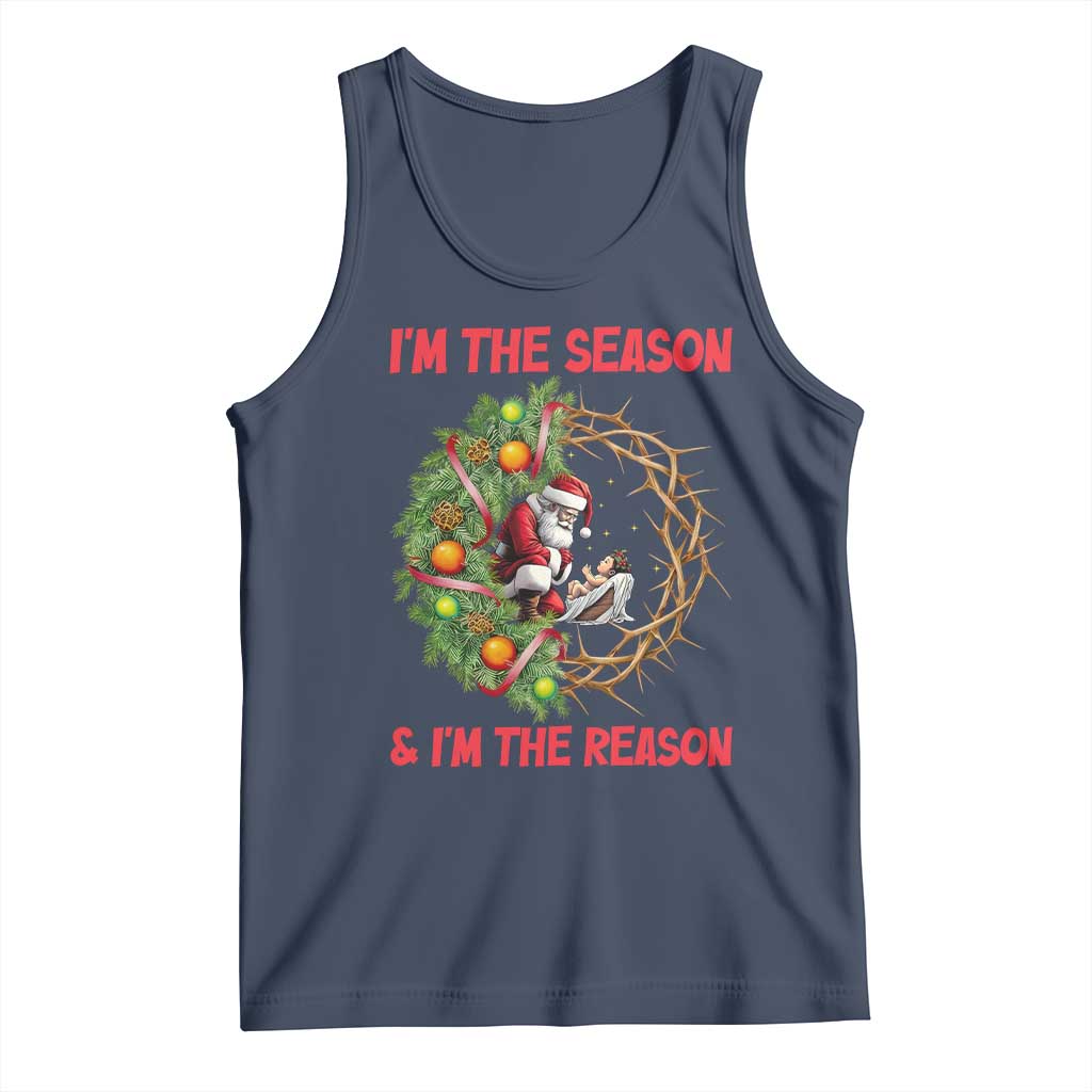 Santa Christmas Tank Top Baby Jesus Christian Xmas TS14 Navy Print Your Wear