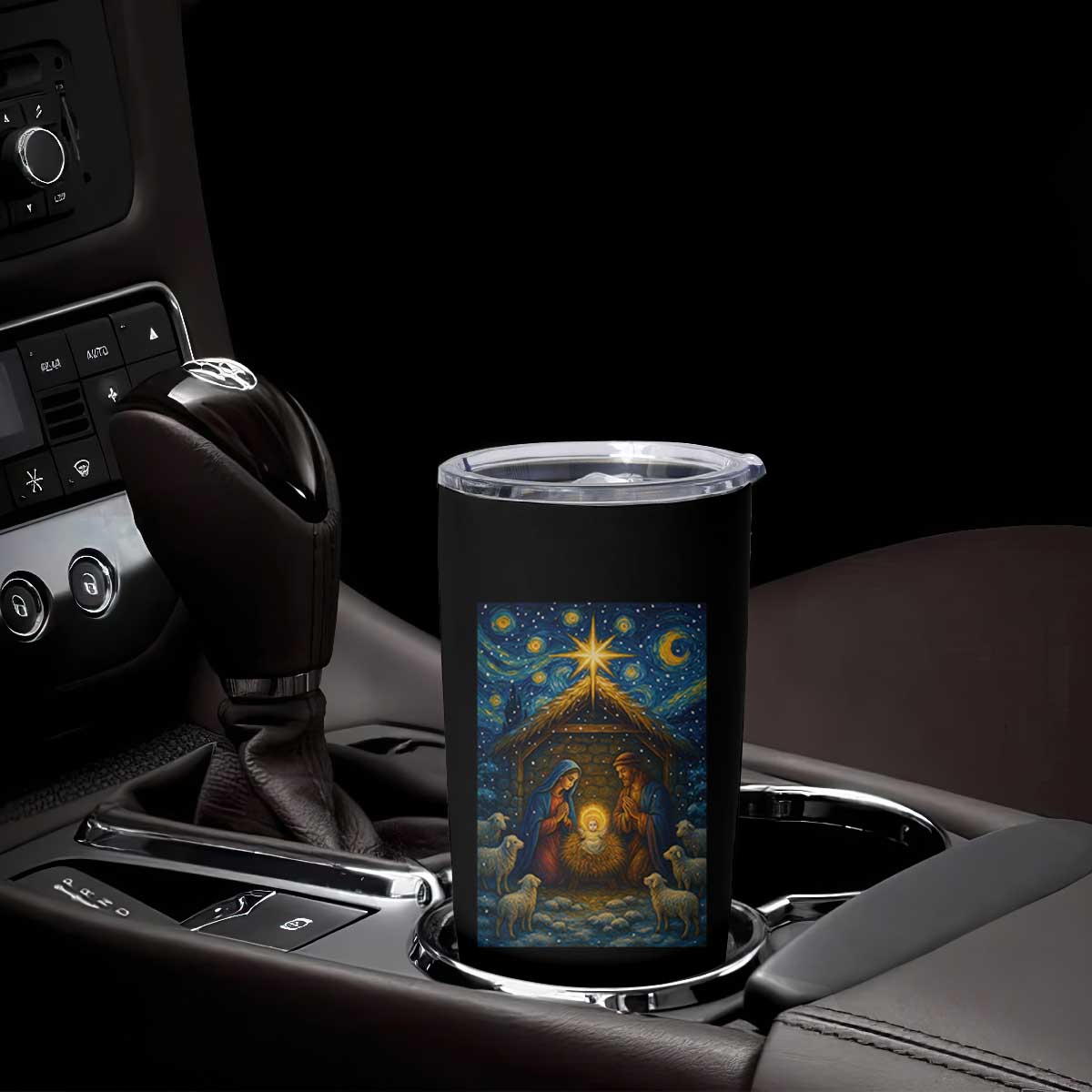 Jesus Christmas Tumbler Cup Starry Night Nativity Scene Xmas TS14 Print Your Wear