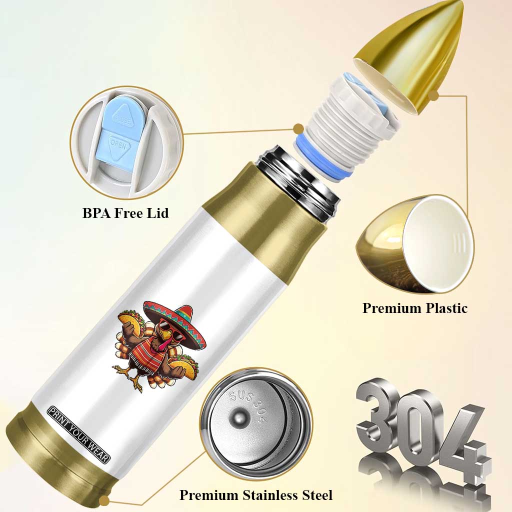 Funny Thanksgiving Turkey Bullet Tumbler Taco Mexican Christmas TS14 Print Your Wear