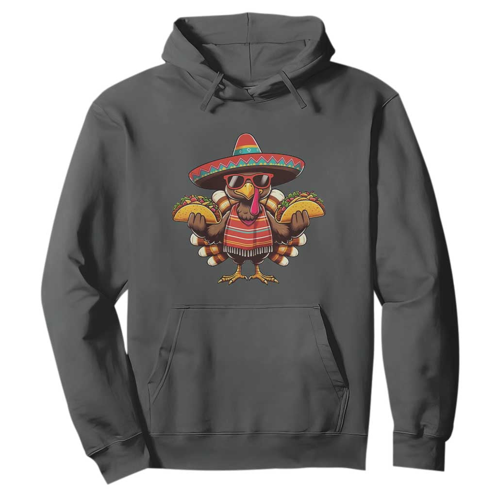 Funny Thanksgiving Turkey Hoodie Taco Mexican Christmas TS14 Dark Heather Print Your Wear