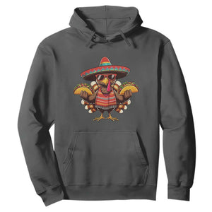 Funny Thanksgiving Turkey Hoodie Taco Mexican Christmas TS14 Dark Heather Print Your Wear