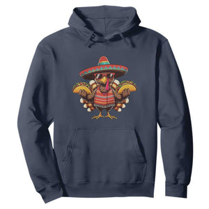 Funny Thanksgiving Turkey Hoodie Taco Mexican Christmas TS14 Navy Print Your Wear