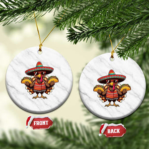 Funny Thanksgiving Turkey Ceramic Ornament Taco Mexican Xmas TS14 1pc White Marble Print Your Wear
