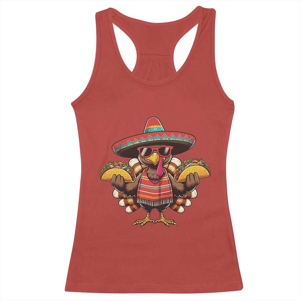 Funny Thanksgiving Turkey Racerback Tank Top Taco Mexican Christmas TS14 Red Print Your Wear
