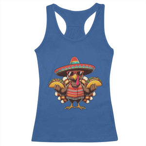 Funny Thanksgiving Turkey Racerback Tank Top Taco Mexican Christmas TS14 Royal Blue Print Your Wear