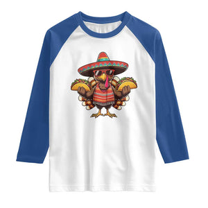 Funny Thanksgiving Turkey Raglan Shirt Taco Mexican Christmas TS14 White Royal Print Your Wear