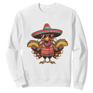 Funny Thanksgiving Turkey Sweatshirt Taco Mexican Christmas TS14 White Print Your Wear