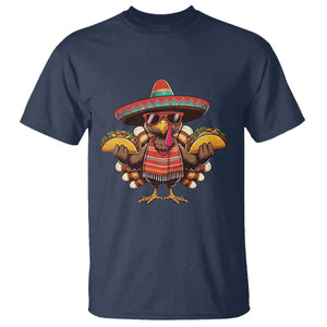 Funny Thanksgiving Turkey T Shirt Taco Mexican Christmas TS14 Navy Print Your Wear