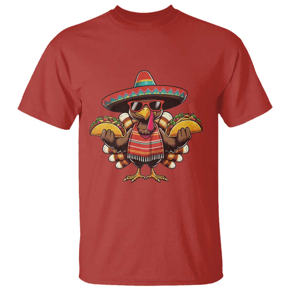 Funny Thanksgiving Turkey T Shirt Taco Mexican Christmas TS14 Red Print Your Wear
