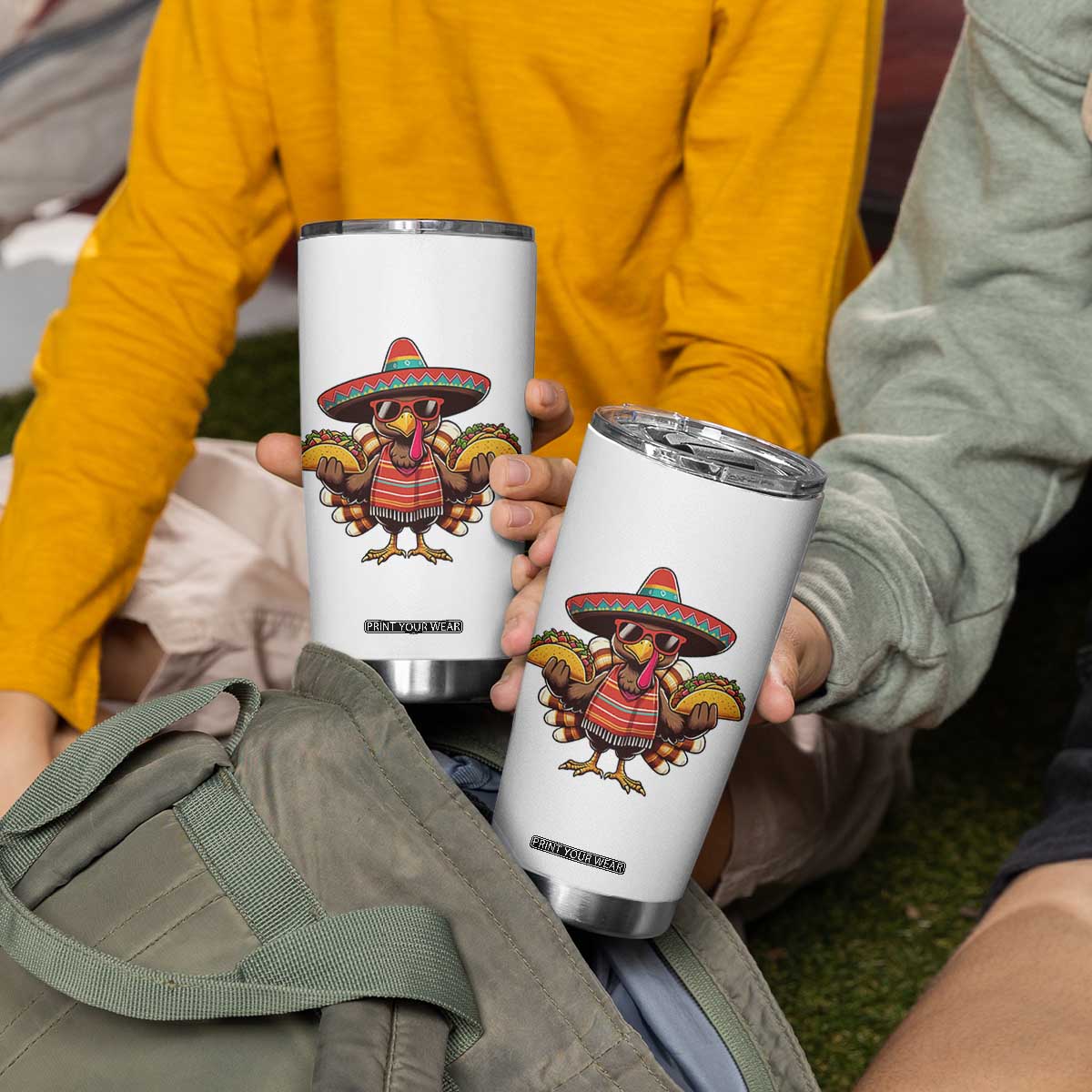Funny Thanksgiving Turkey Tumbler Cup Taco Mexican Christmas TS14 Print Your Wear