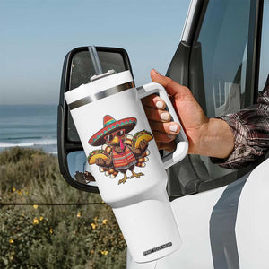 Funny Thanksgiving Turkey Tumbler With Handle Taco Mexican Christmas TS14 Print Your Wear