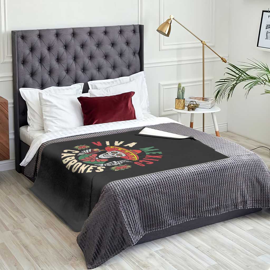 Viva Mexico Cabrones Throw Blanket Mexican Skull Christmas TS14 Print Your Wear