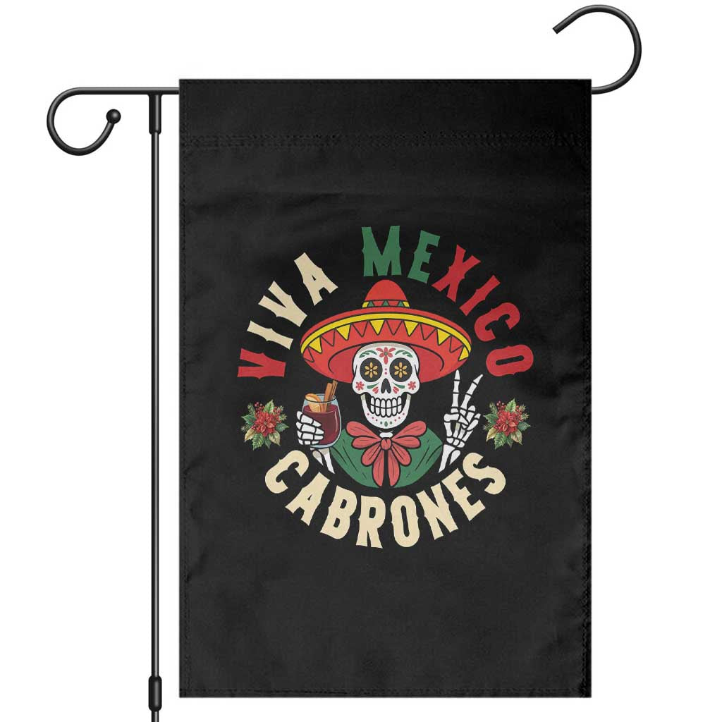Viva Mexico Cabrones Garden Flag Mexican Skull Christmas TS14 Black Print Your Wear
