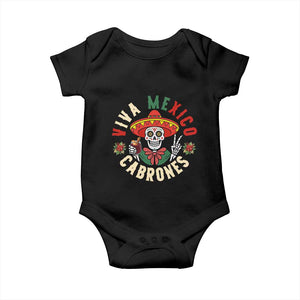 Viva Mexico Cabrones Baby Onesie Mexican Skull Christmas TS14 Black Print Your Wear