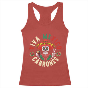 Viva Mexico Cabrones Racerback Tank Top Mexican Skull Christmas TS14 Red Print Your Wear