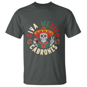 Viva Mexico Cabrones T Shirt Mexican Skull Christmas TS14 Dark Heather Print Your Wear