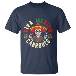Viva Mexico Cabrones T Shirt Mexican Skull Christmas TS14 Navy Print Your Wear
