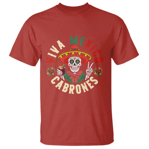 Viva Mexico Cabrones T Shirt Mexican Skull Christmas TS14 Red Print Your Wear