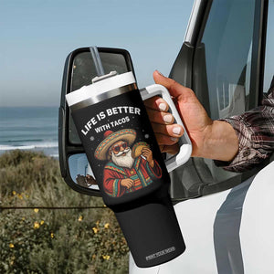 Funny Santa Taco Mexican Tumbler With Handle Life Is Better With Tacos TS14 Print Your Wear