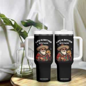 Funny Santa Taco Mexican Tumbler With Handle Life Is Better With Tacos TS14 Print Your Wear