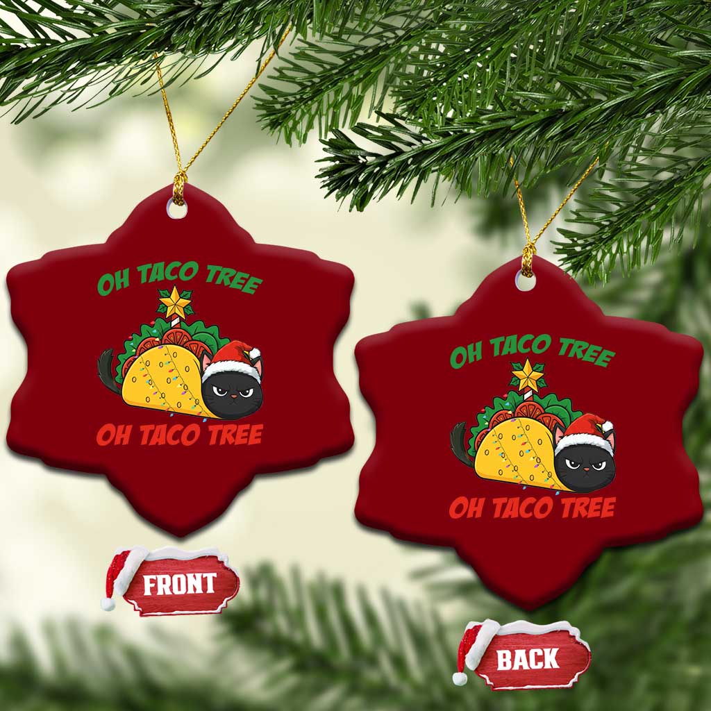 Funny Taco Cat Tree Christmas Ceramic Ornament TS14 Print Your Wear