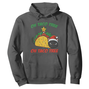 Funny Taco Cat Tree Christmas Hoodie TS14 Dark Heather Print Your Wear