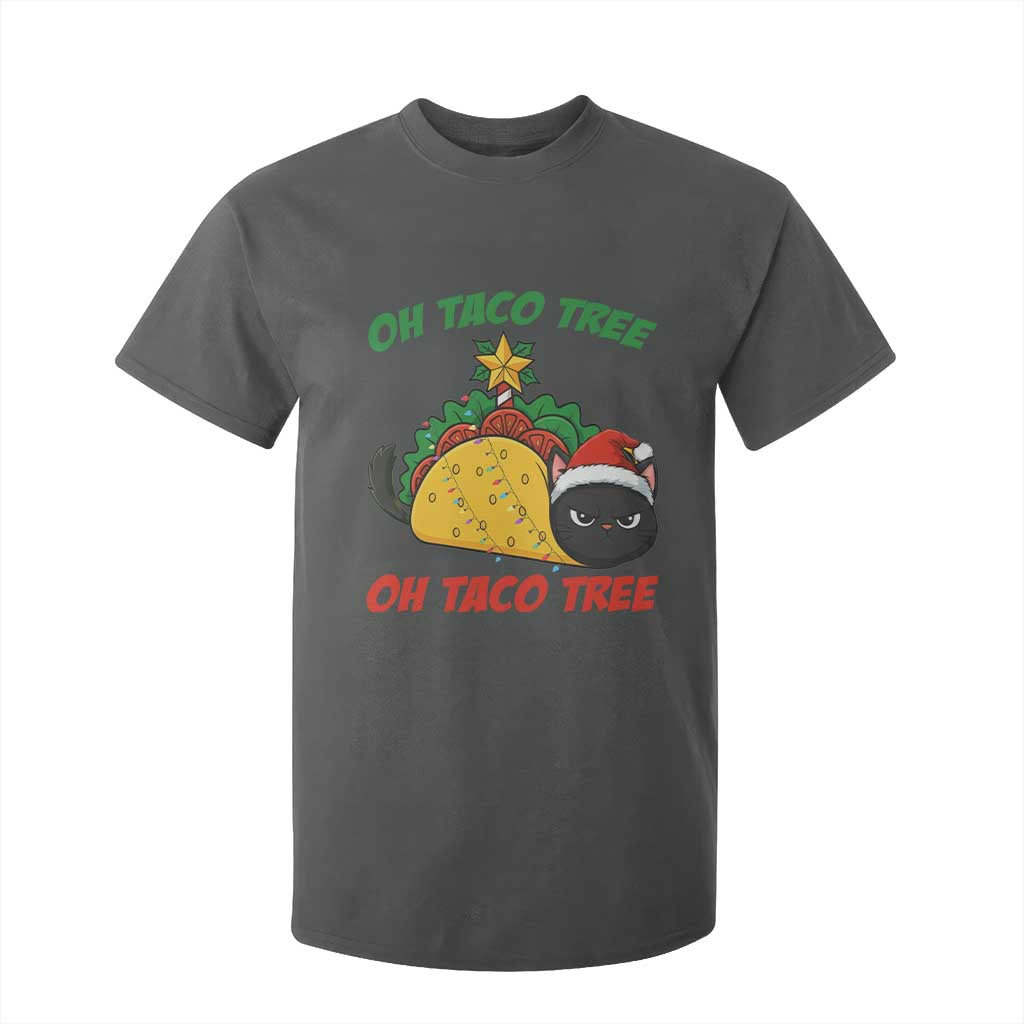 Funny Taco Cat Tree Christmas T Shirt For Kid TS14 Dark Heather Print Your Wear