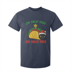 Funny Taco Cat Tree Christmas T Shirt For Kid TS14 Navy Print Your Wear