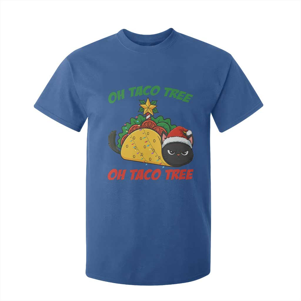 Funny Taco Cat Tree Christmas T Shirt For Kid TS14 Royal Blue Print Your Wear